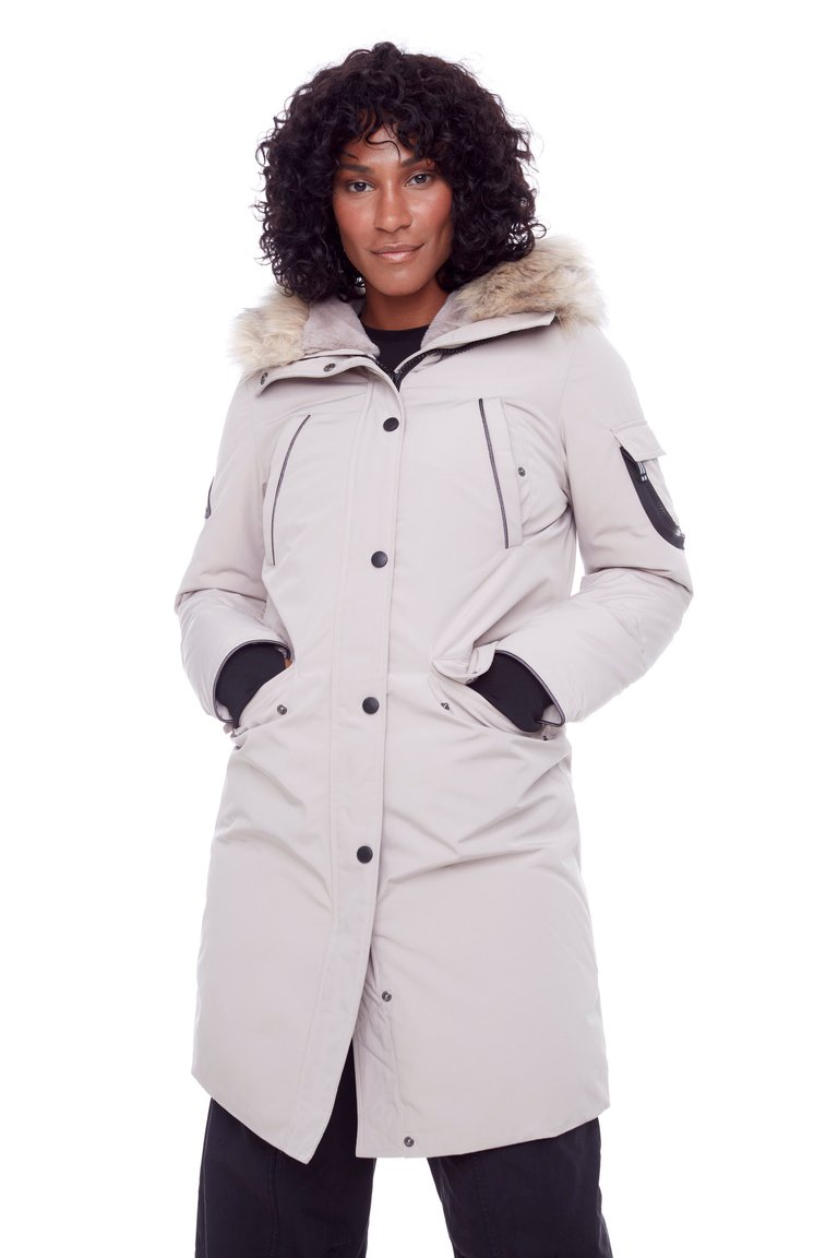 Laurentian | Women's Vegan Down (Recycled) Long Parka, Taupe - Taupe