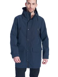 Men's Drawstring Raincoat, Navy