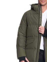 Men's Vegan Down (Recycled) Puffer Coat, Olive