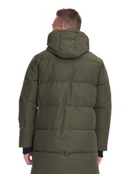 Men's Vegan Down (Recycled) Puffer Coat, Olive