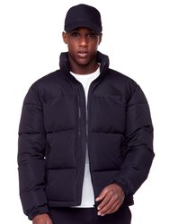 Men's Vegan Down (Recycled) Retro Short Jacket, Black - Black