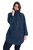 Women's Drawstring Raincoat, Navy/Plus Size - Navy