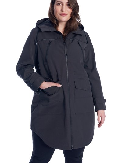 Alpine North Women's Drawstring Raincoat, Pewter/Plus Size product
