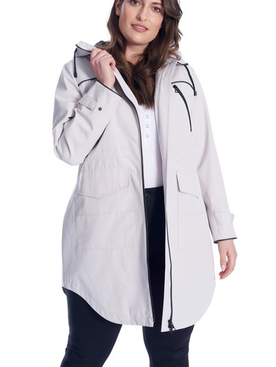 Alpine North Women's Drawstring Raincoat, Platinum/Plus Size product