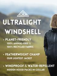 Women's Recycled Ultralight Windshell Jacket, Black