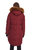 Women's Vegan Down Recycled Drawstring Parka, Oxblood