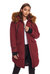 Women's Vegan Down Recycled Drawstring Parka, Oxblood - Oxblood