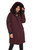 Women's Vegan Down Recycled Long Parka, Grape