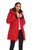 Women's Vegan Down Recycled Mid-Length Parka, Crimson