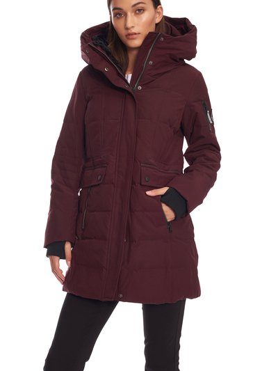 Alpine North Women's Vegan Down Recycled Mid-Length Parka, Grape product