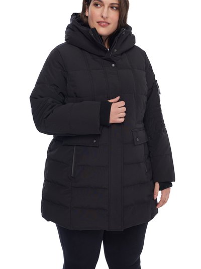 Alpine North Women's Vegan Down Recycled Mid-Length Parka, Plus Size - Black product
