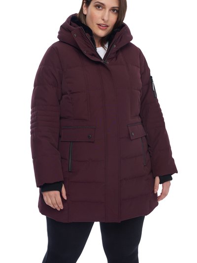 Alpine North Women's Vegan Down Recycled Mid-Length Parka, Plus Size - Grape product