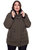 Women's Vegan Down Recycled Mid-Length Parka, Plus Size - Olive