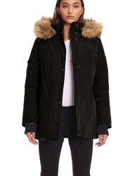 Women's Vegan Down Recycled Parka, Black