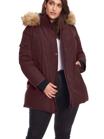 Alpine North Women's Vegan Down Recycled Parka, Grape - Plus Size product