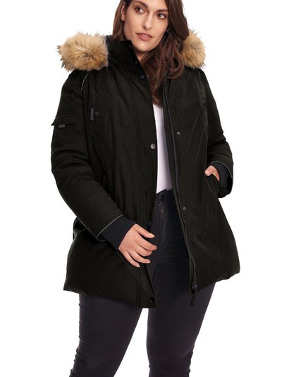 Alpine North Women's Vegan Down Recycled Parka, Plus Size - Black product