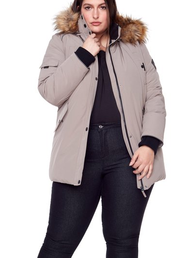 Alpine North Women's Vegan Down Recycled Parka, Taupe - Plus Size product