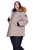 Women's Vegan Down Recycled Parka, Taupe - Plus Size
