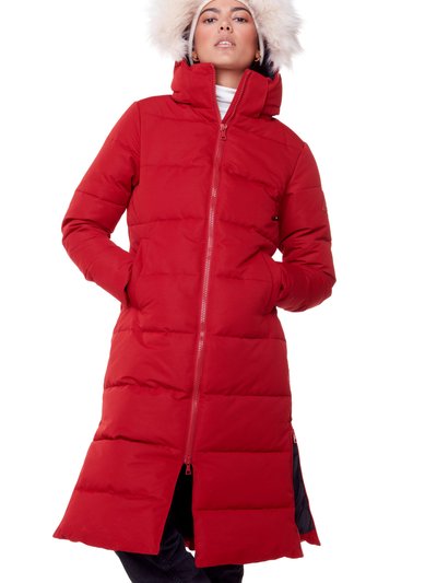 Alpine North Women's Vegan Down (Recycled) Ultra Long Length Parka, Deep Red product