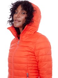 YOHO LADIES' | WOMEN'S VEGAN DOWN (RECYCLED) LIGHTWEIGHT PACKABLE PUFFER, TANGERINE