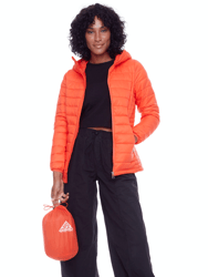 YOHO LADIES' | WOMEN'S VEGAN DOWN (RECYCLED) LIGHTWEIGHT PACKABLE PUFFER, TANGERINE