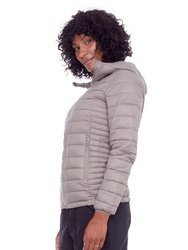 Yoho Ladies' | Women's Vegan Down (Recycled) Lightweight Packable Puffer, Taupe
