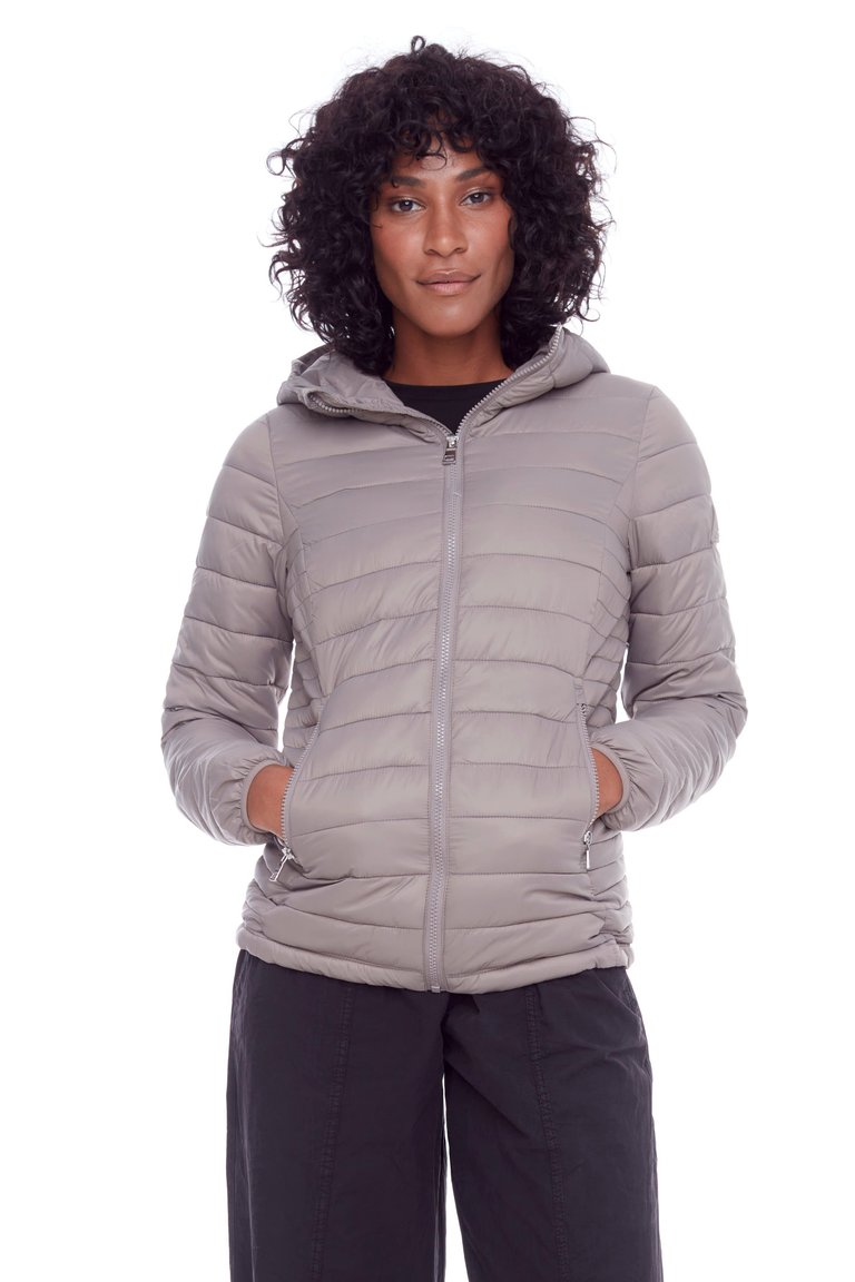 Yoho Ladies' | Women's Vegan Down (Recycled) Lightweight Packable Puffer, Taupe - Taupe
