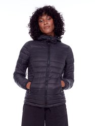 Yoho Ladies' | Women's Vegan Down (Recycled) Lightweight Packable Puffer, Black - Black