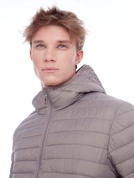 Yoho Men's Vegan Down (Recycled) Lightweight Packable Puffer, Taupe