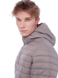 Yoho Men's Vegan Down (Recycled) Lightweight Packable Puffer, Taupe