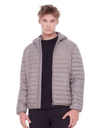 Yoho Men's Vegan Down (Recycled) Lightweight Packable Puffer, Taupe - Taupe