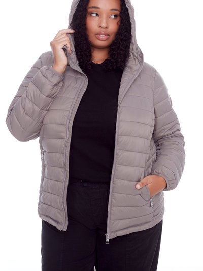 Alpine North YOHO PLUS | WOMEN'S VEGAN DOWN (RECYCLED) LIGHTWEIGHT PACKABLE PUFFER, TAUPE (PLUS SIZE) product