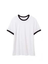 Alternative Apparel Mens 50/50 Vintage Jersey Ringer T-Shirt (White/Black) - White/Black