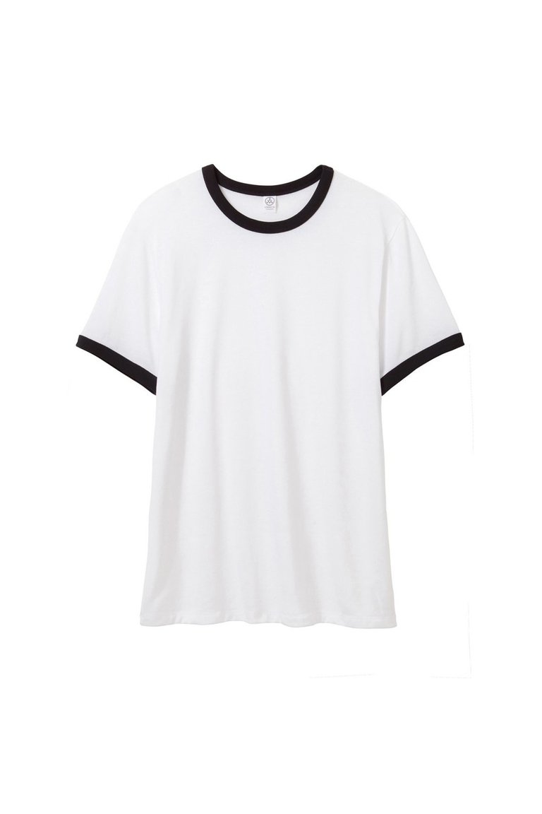 Alternative Apparel Mens 50/50 Vintage Jersey Ringer T-Shirt (White/Black) - White/Black