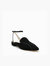 Black Suede Pointed Loafer Marilyn Strap