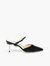 Black Suede Stiletto + Studded Black Twiggy Strap - Black Suede