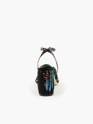 Black Floral Twist Sandal + Marilyn Strap