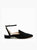 Black Suede Pointed Loafer Marilyn Strap - Black Suede