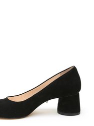 Customizable Black Suede Ballet Pump