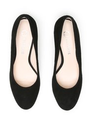 Customizable Black Suede Ballet Pump