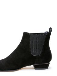 Customizable Black Suede Chelsea Boot