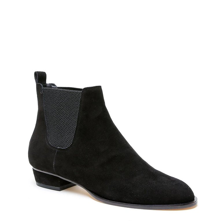 Customizable Black Suede Chelsea Boot