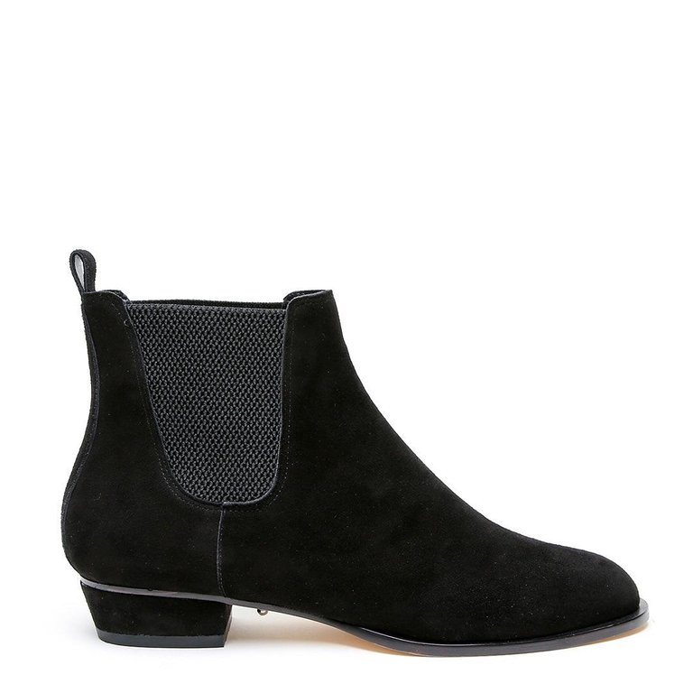 Customizable Black Suede Chelsea Boot - Black