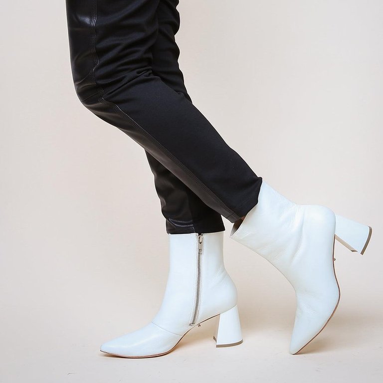 Customizable White Ankle Boot