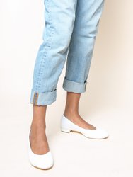 Customizable White Ballet Flat