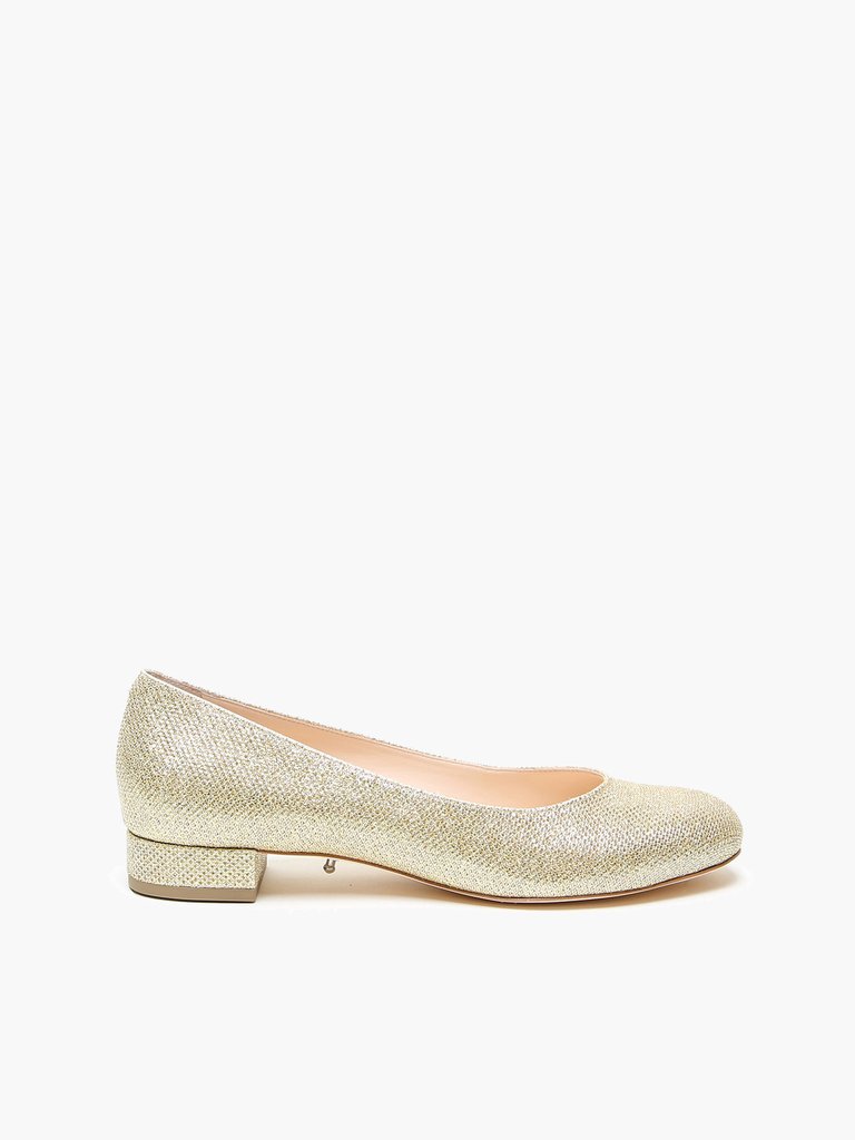 Gold Glitter Ballet Flat Shoes - Gold Glitter