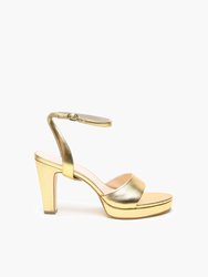 Gold Lo Platform Heel With Marilyn Strap - Gold