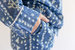 Myra Indigo Print Women's Nightwear Long Sleeve Shirt and Pajama Set