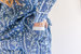 Myra Indigo Print Women's Nightwear Long Sleeve Shirt and Pajama Set