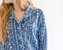 Myra Indigo Print Women's Nightwear Long Sleeve Shirt and Pajama Set